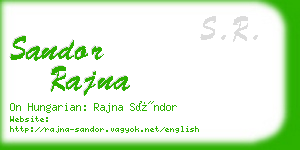 sandor rajna business card